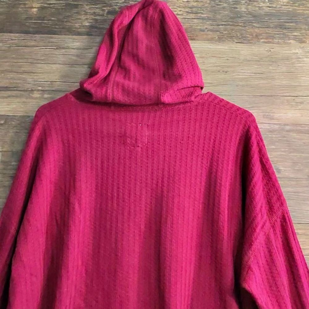 Cha Sor Casual Burgundy Hooded Sweatshirt - Picture 5 of 7